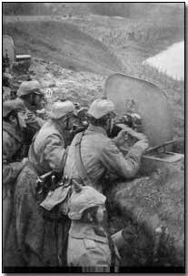 Germans entrenched in the Masurian Lakes country