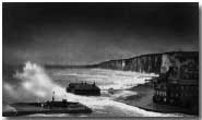 A storm blows in from the English Channel on coast of France