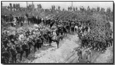 Russian troops on the Western Front passing French review