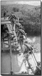 Serbian troops crossing the Kolubara River