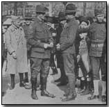 Allied soldiers and civilians congregating in Paris