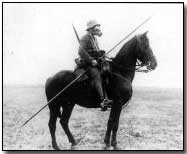 German lancer wearing gas equipment