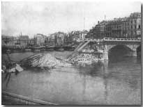 Stone bridge at Liege, blown by the Belgians