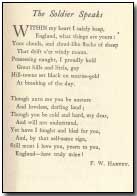 "The Soldier Speaks" by F. W. Harvey