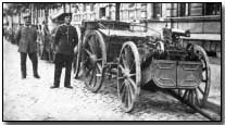 Captured Russian machine guns on display in Berlin