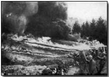 French troops using flamethrowers